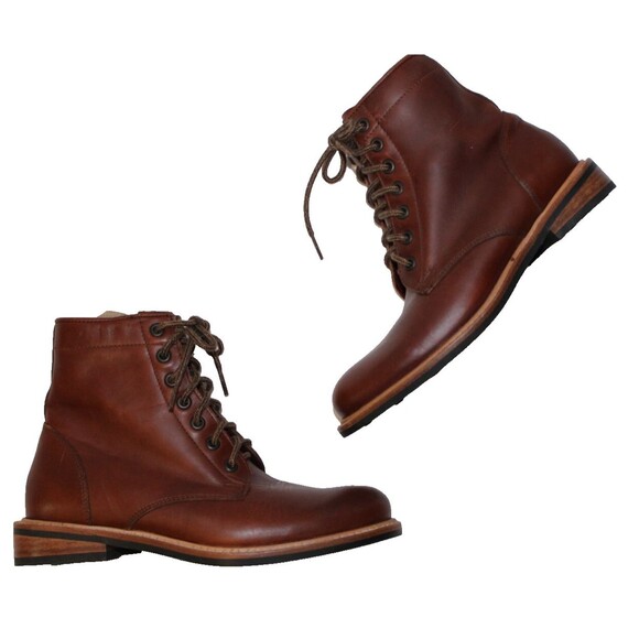 Nisolo All Weather Amalia Boots Women's Leather Lace Up Brandy NIB AND NWOB - Picture 3 of 6